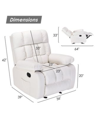 Upholstered Rocker Recliner Chair with Side Pocket,Ergonomic 110°-160°Adjustable Reclining Chairs for Adults