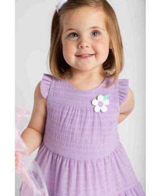 Toddler Girls Crinkle Lawn Dress With Flower