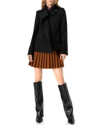 Women's High Neck Military Style Coat