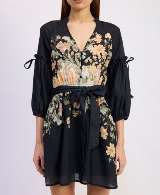 Women's Iris Long-Sleeve V-Neck Mini Dress