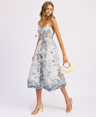 Women's Cyrus Square Neck Midi Sleeveless Dress