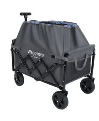 Expandable Dual-Layer Storage Wagon Utility Carts w/ 225LBS Capacity, 360° All-Terrain Wheels