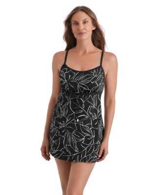 Women's Scoop Neck Printed Swim Dress