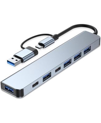 USB C Hub, Aluminum 8 in 1 USB Extender, for MacBook Pro Air and More PC/Laptop/Tablet Devices,Ideal for Office,Home Use