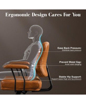 Ergonomic Mid Back Swivel Office Chair, Extra Wide Comfy Desk Chair with Lumbar Support, Height Adjustable Home Office Task Chair