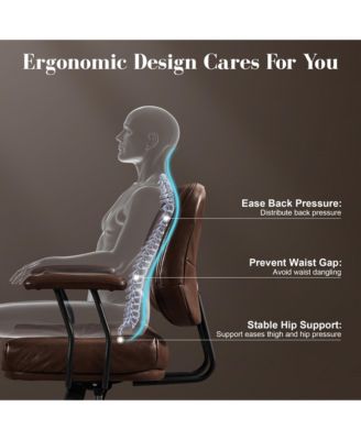 Ergonomic Mid Back Swivel Office Chair, Extra Wide Comfy Desk Chair with Lumbar Support, Height Adjustable Home Office Task Chair