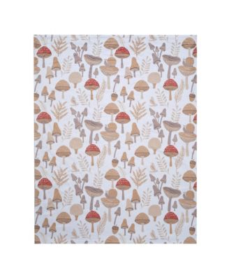 Baby Mushroom Meadow Soft White/Taupe Luxury Blanket