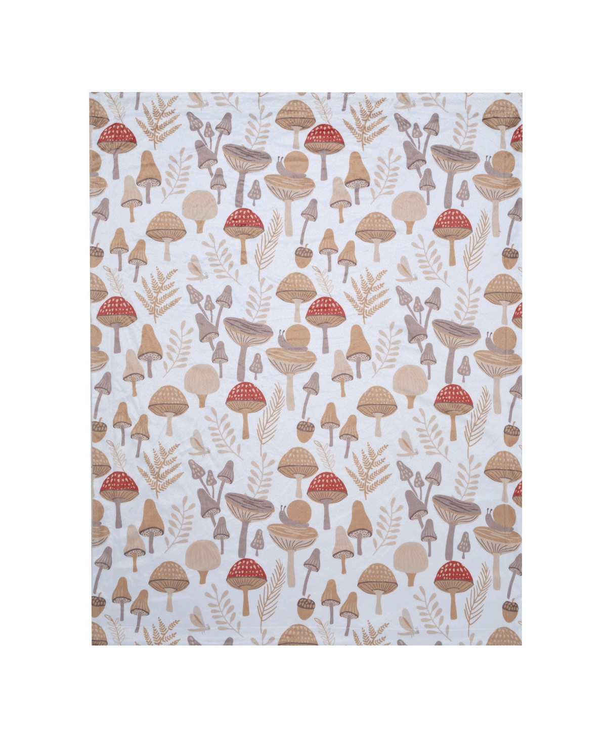 Lambs & Ivy Baby Mushroom Meadow Soft White/Taupe Luxury Blanket