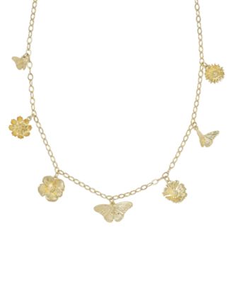 14k Gold Over Brass Cailey Charm Necklace