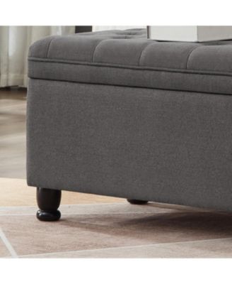 Linen Storage with Wooden Legs Bed Bench