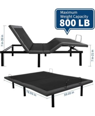 LED Bed Frame with Storage Headboard & Drawers - No Box Spring Needed