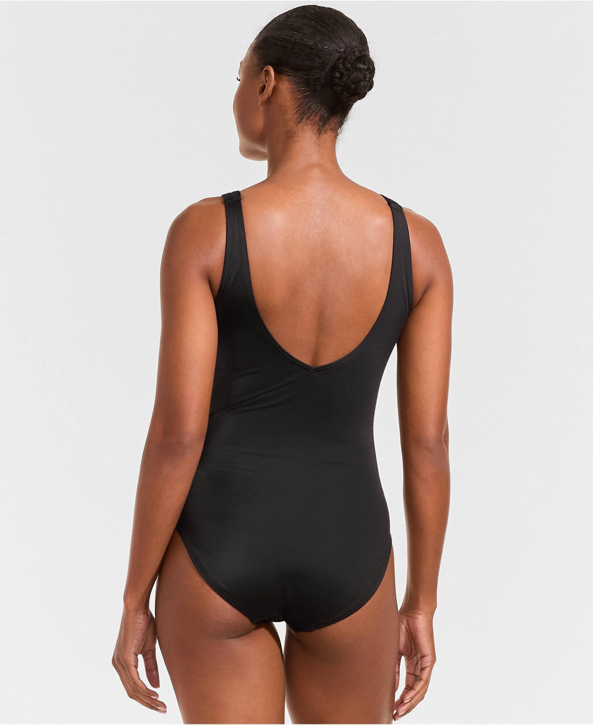 Lands' End Women's Long Torso Tugless V-Neck High Leg One Piece Swimsuit