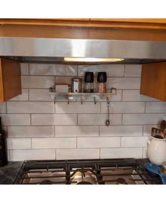 Stainless Steel Wall-Mounted Spice Rack with 6 Hooks