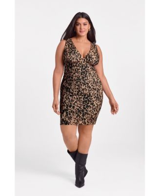 Women's Sculpting Shapewear Shirred Waist V-Neck Mini Dress