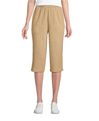 Women's Sport Knit High Rise Elastic Waist Capri Pants