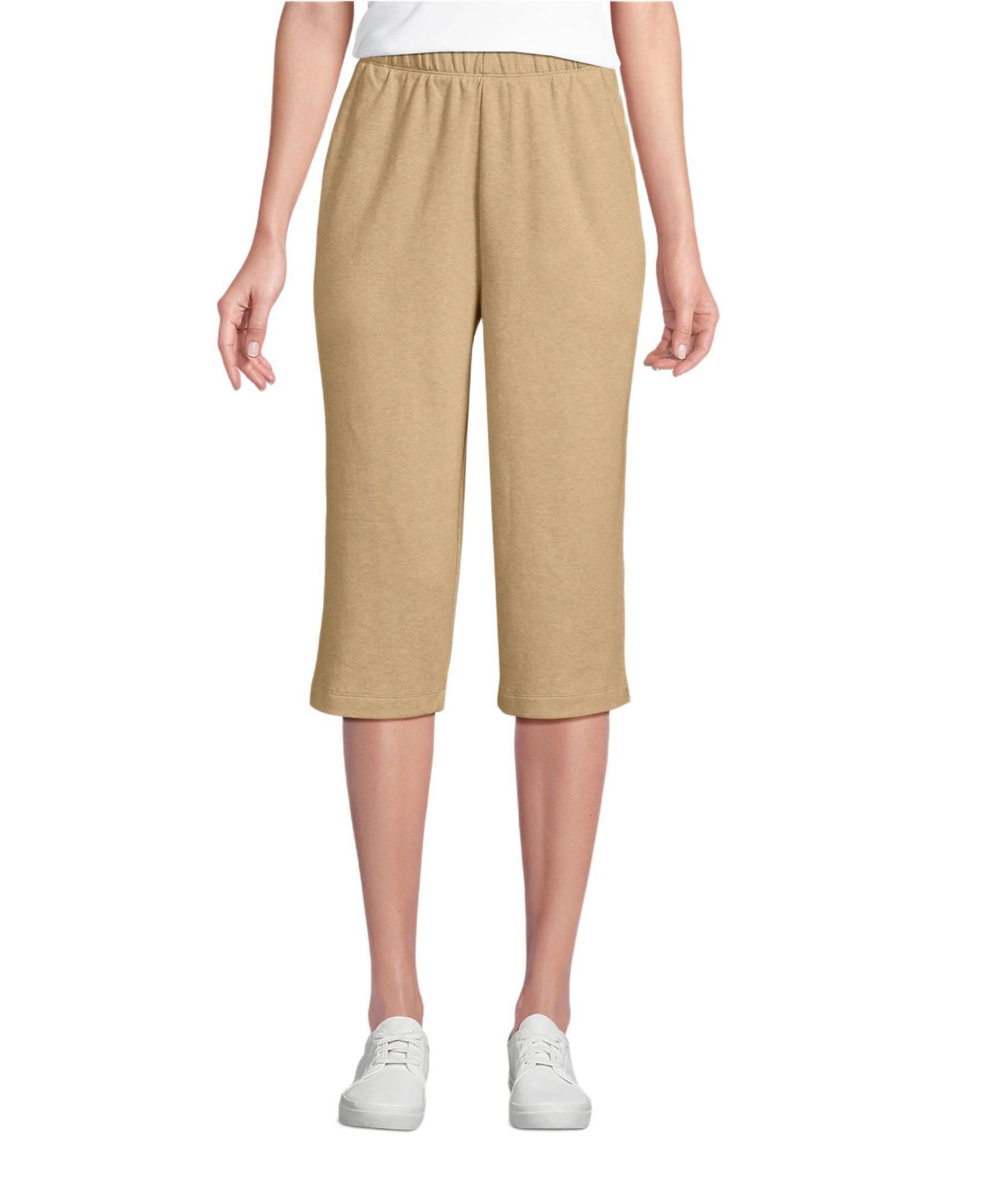 Women's Sport Knit High Rise Elastic Waist Capri Pants