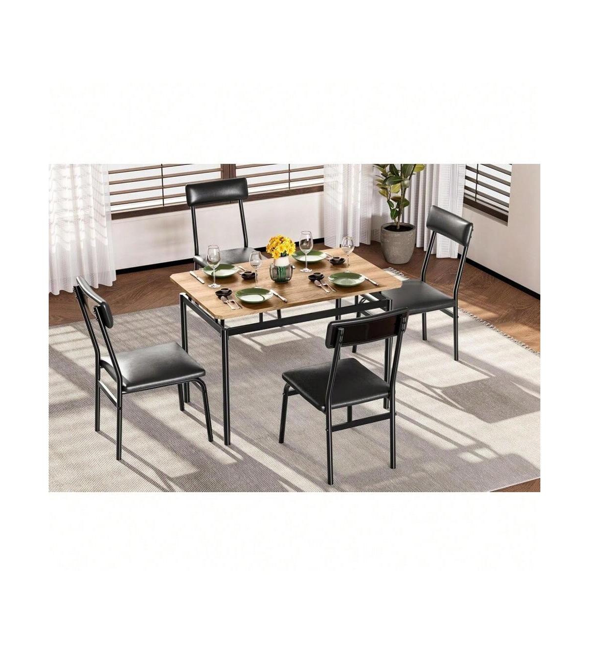 gaomon Kitchen Table 5 Piece Dining Table Set For 4 Kitchen Table And Chairs Set for Dining Room, Home Office