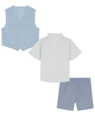 Baby Boys' Short Sleeve Shirt, Vest and Shorts, 3-Piece Set