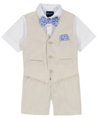 Baby Boys' V-Neck Vest, Shirt and Shorts, 3-Piece Set