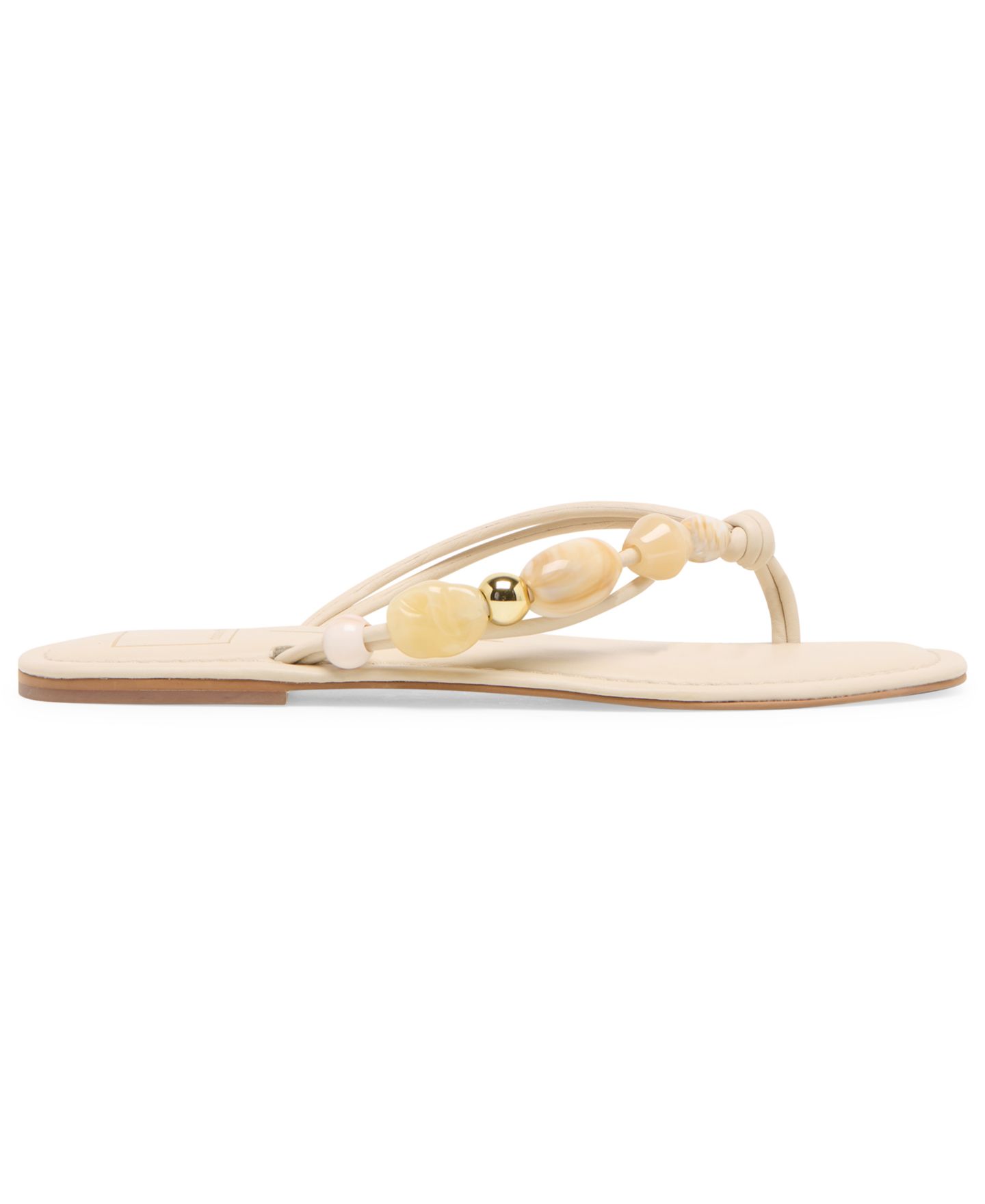 Женские сандалии Dolce Vita Cely Embellished Thong Flip-Flop, цвет: Слоновая кость кожаный — фото 2