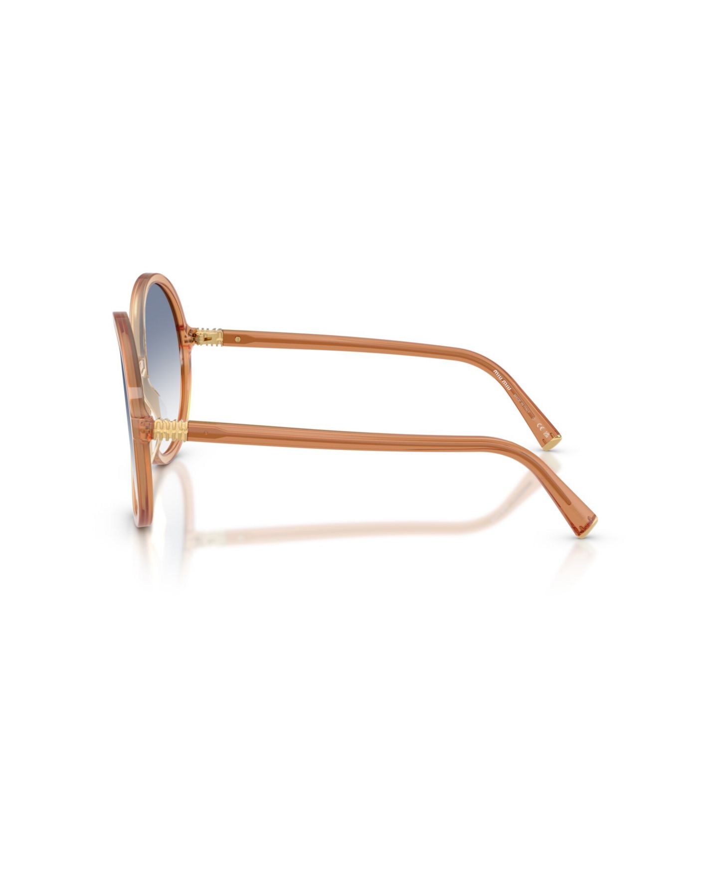 Женские солнцезащитные очки MIU MIU Round, MU B02S, цвет: Коричневый градиентный — фото 2