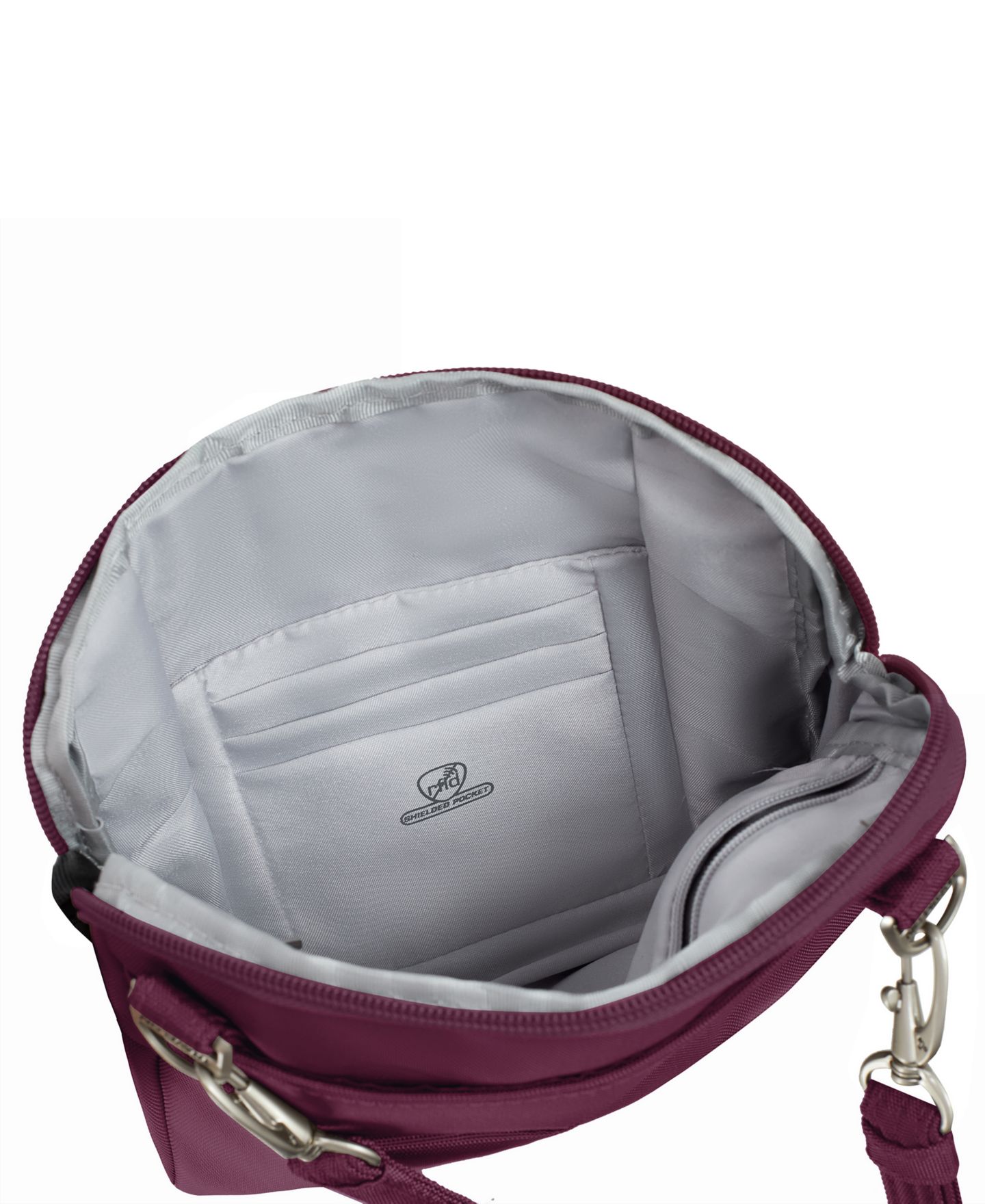 Сумка Travelon Anti-Theft Classic Convertible 8" Crossbody and Waist Pack, цвет: Бордовый — фото 11