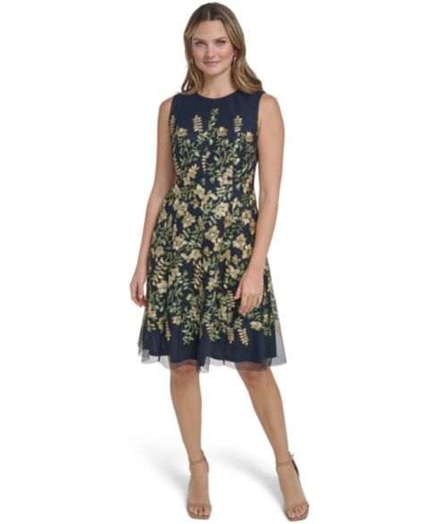 Женское платье Jessica Howard Sleeveless Waist Tie Midi, цвет: Тёмно-синий