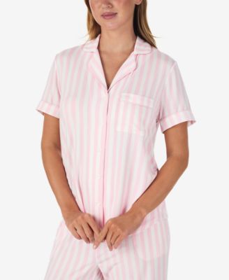 Sleepwear Short-Sleeve Modal Jersey Notch Collar Crop PJ Set