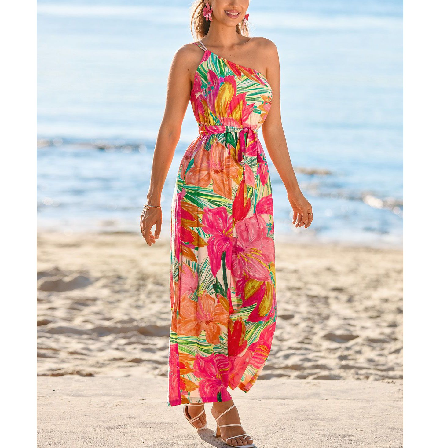 Женский комбинезон Cupshe Vines Tropical Jumpsuit, цвет: Средний оранжевый — фото 2