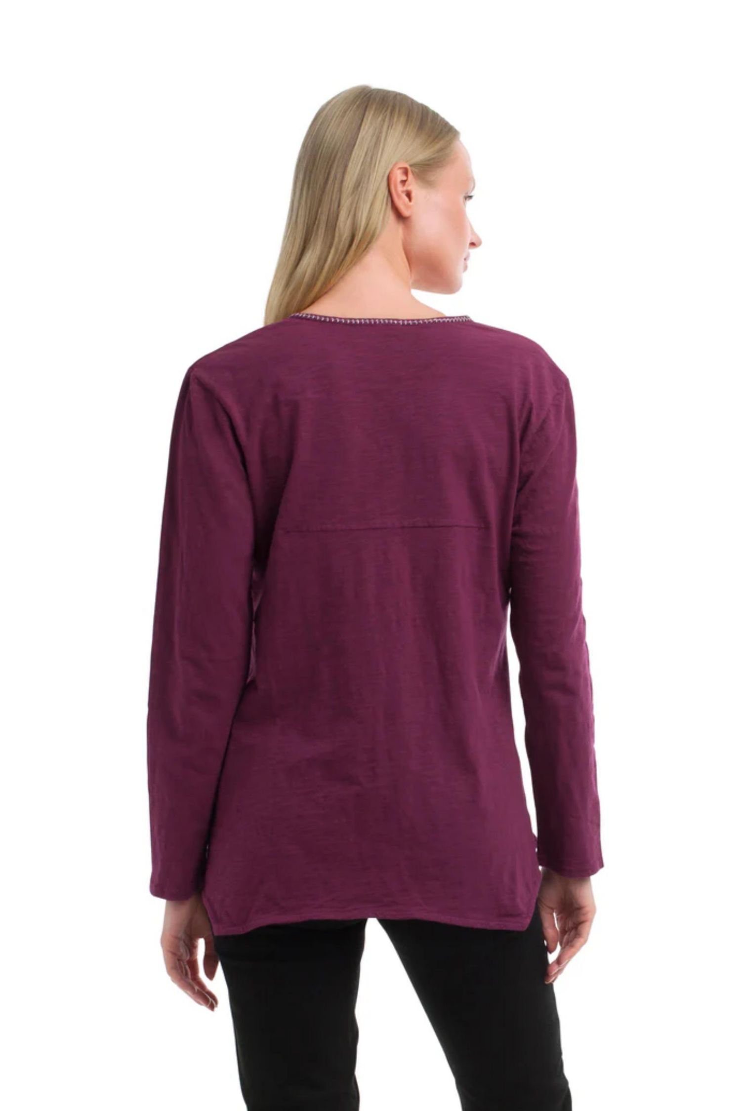 Women's Metallic Thread V-Neck Tee