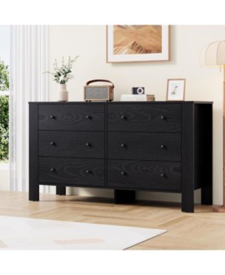  6-Drawer Dresser, Modern Double Dresser and Storage Organizer for Bedroom or Entryway