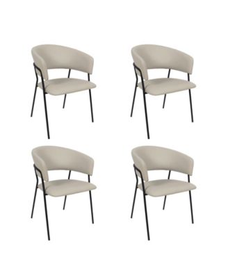 Slate Faux Leather Upholstered Dining Armchair, Set of 2