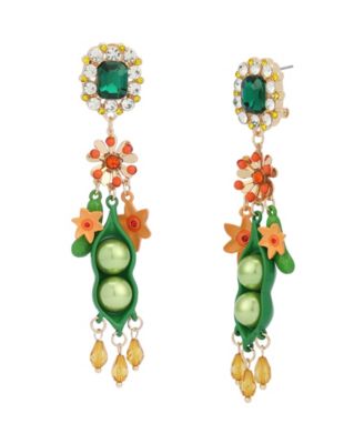 Faux Stone Hothouse Bloom Pea Drop Earrings