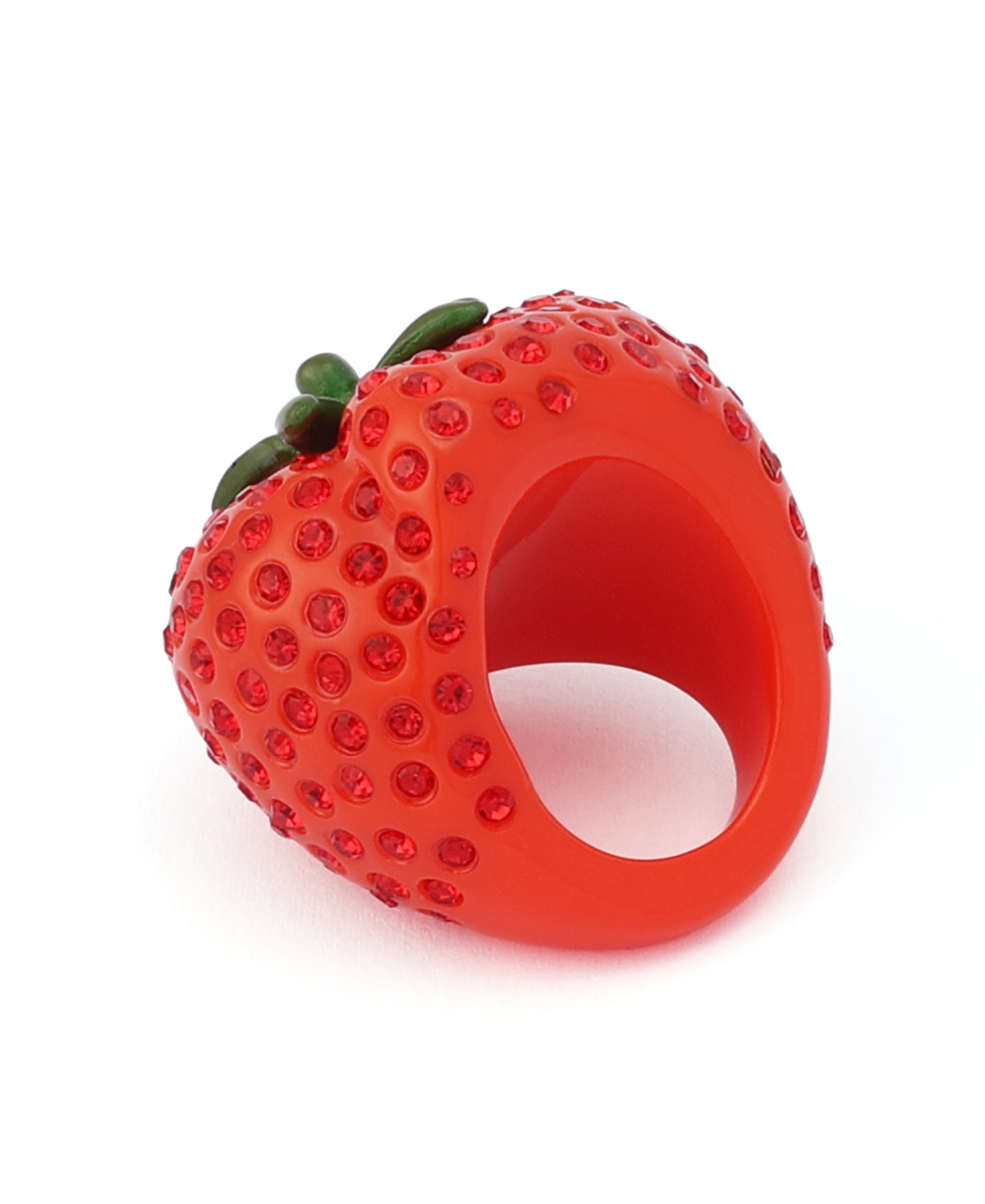 Betsey Johnson Faux Stone Hothouse Bloom Tomato Cocktail Ring