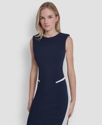 Petite Sleeveless Color-Block Sheath Dress