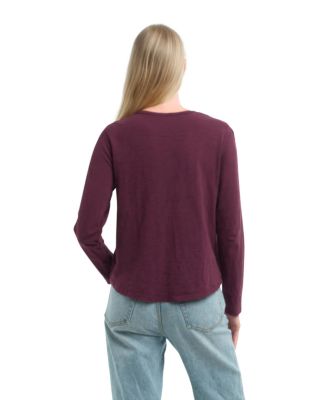 Women's Lace Yoke Henley Tee