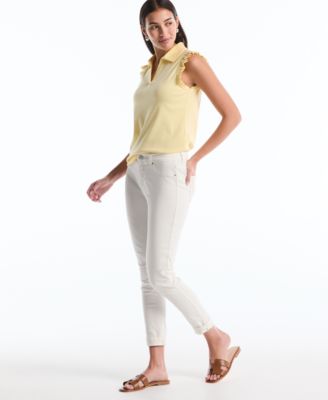 Petite Ruffle Sleeveless Polo Shirt