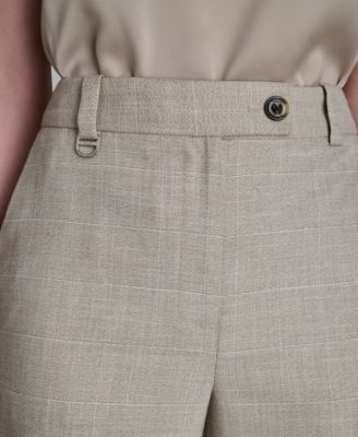 Women's Windowpane Mid-Rise Cropped Pants