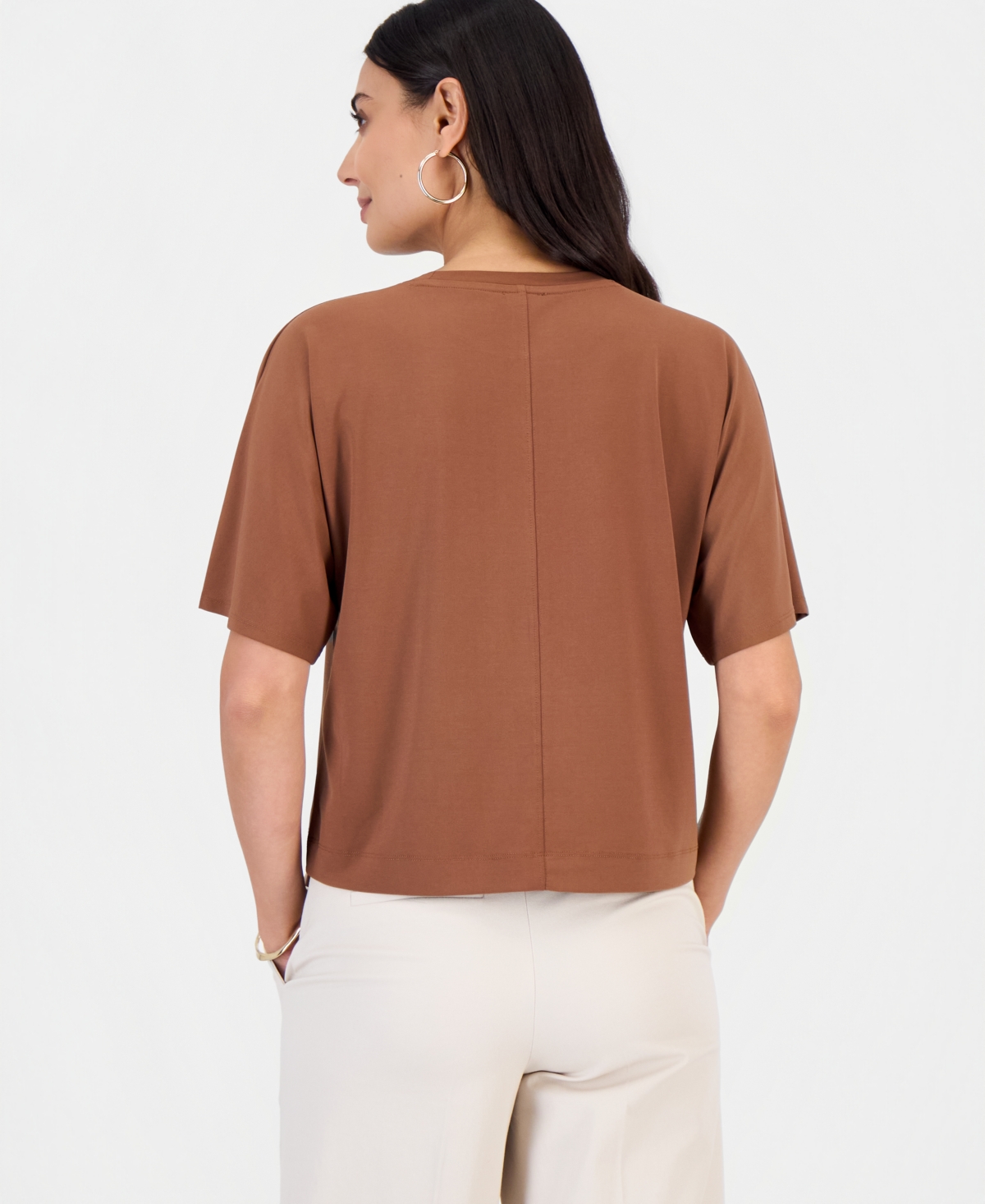 I.n.c. International Concepts Petite Boxy-Fit Crewneck T-Shirt, Macy's Exclusive