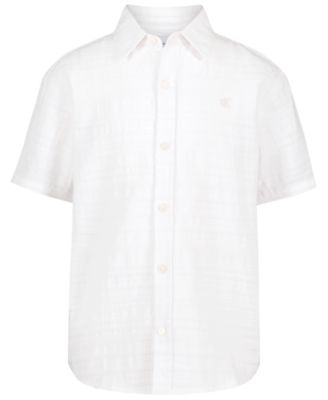 Boys' 8-20 Texture Stripe Woven Short-Sleeve Shirt
