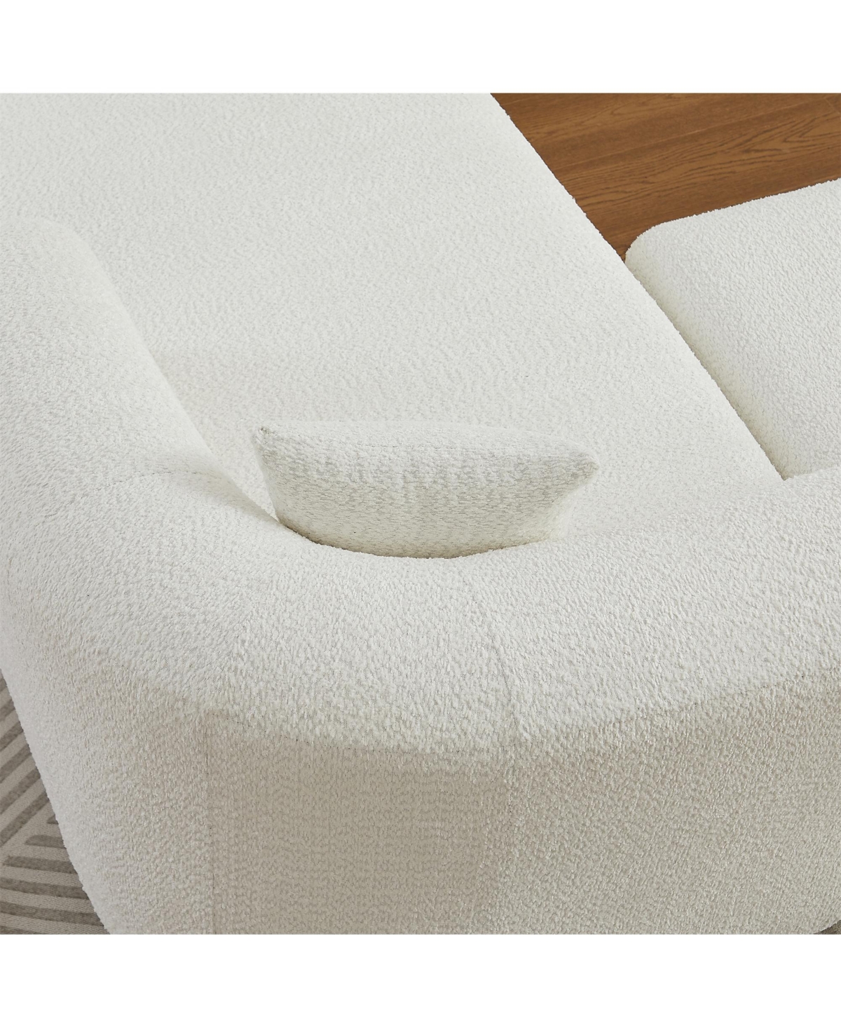 Clihome 109.4" L-Shaped Modular Sectional Sofa Right Chaise Chenille Fabric Cloud with 2 Pillows