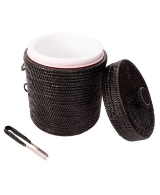 Artifacts Trading Company Rattan Ice Bucket with Tongs