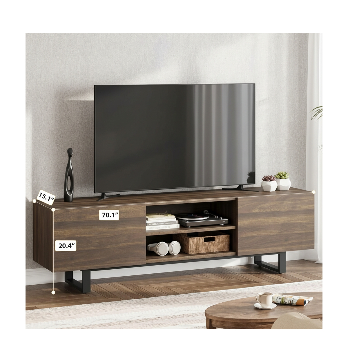 gaomon Tv Stand with Ample Storage Space, Multipurpose Media Unit