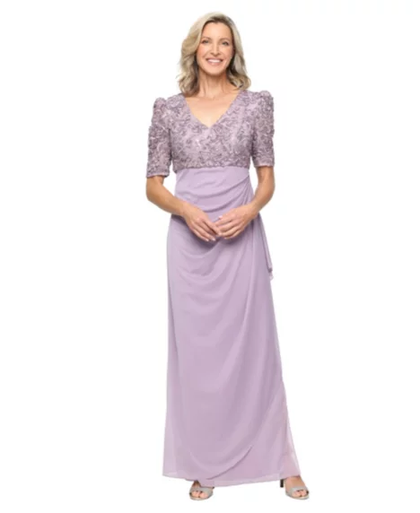 Petite V-Neck Ball Gown - Wisteria