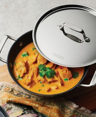 Utsava Tri-Ply Clad Stainless Steel 2.7-Quart Covered Kadai