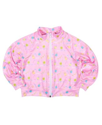Little Girls Golf Print Performance Knit Jacket