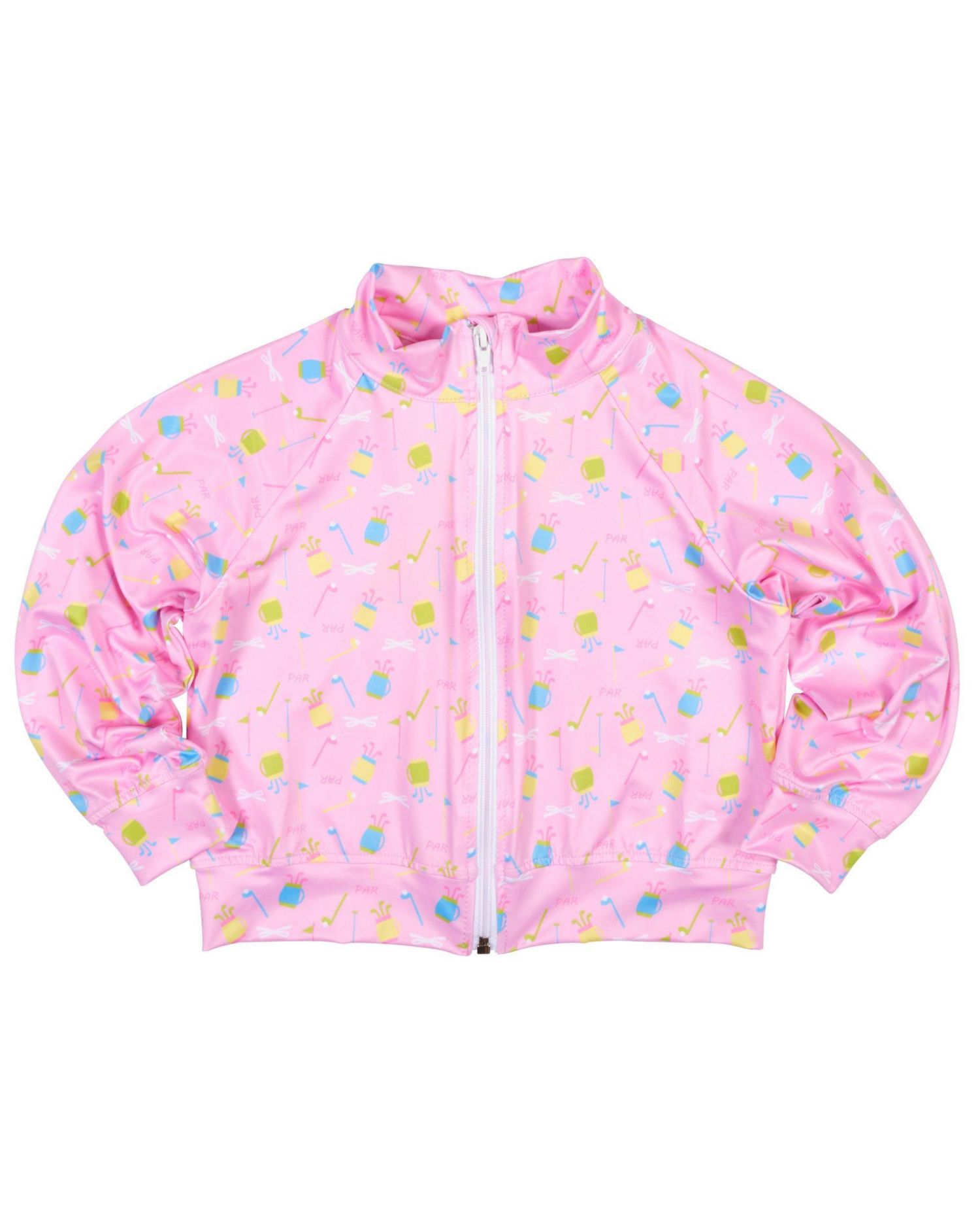 Little Girls Golf Print Performance Knit Jacket
