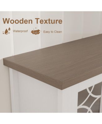 Sturdy MDF Retro Style TV Stand for 65 Inch TV 2 Doors & 3 Drawers Flexible Storage Media Console