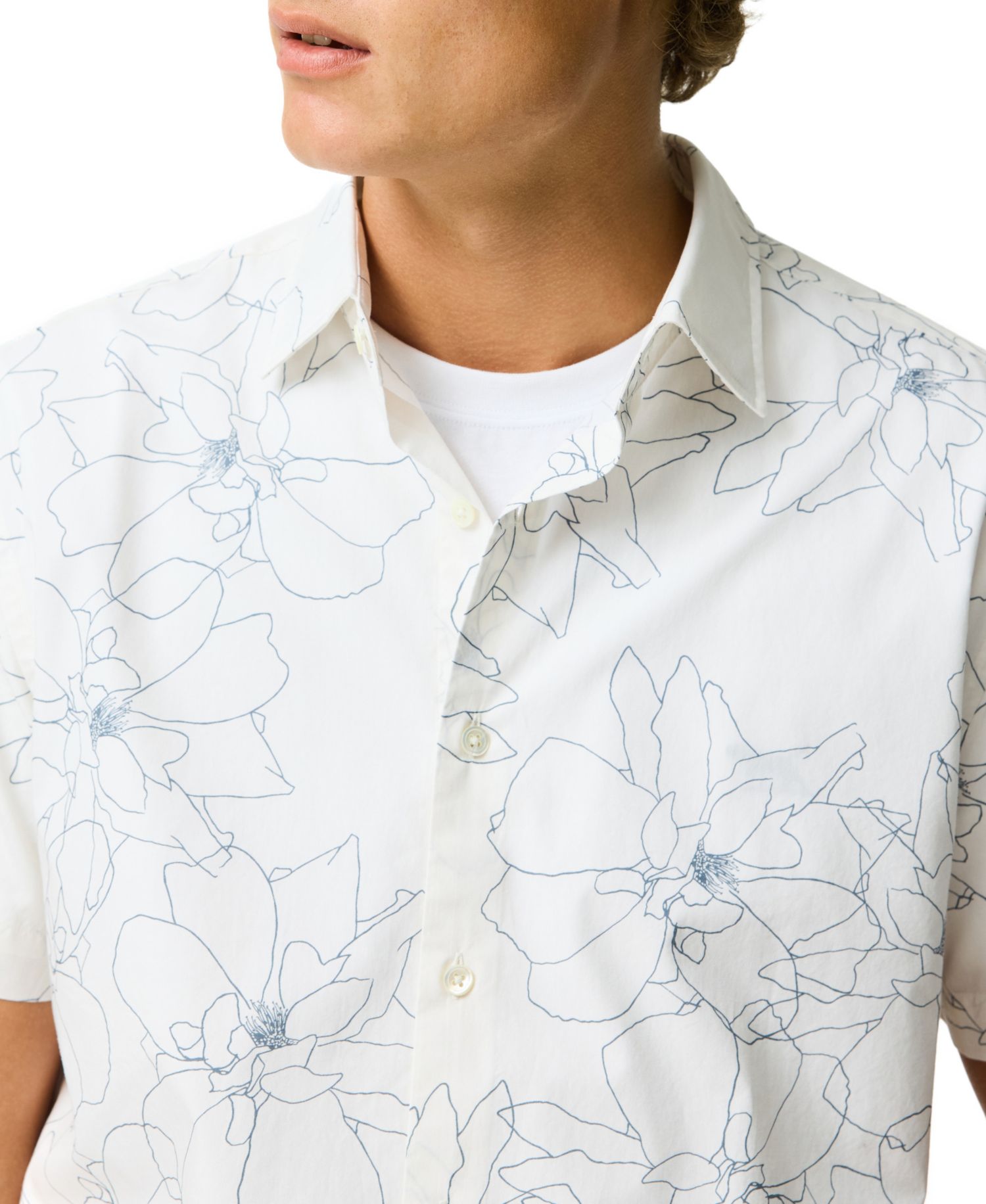 Men's Regular Fit Bird Rock Short Sleeve Cotton Shirt