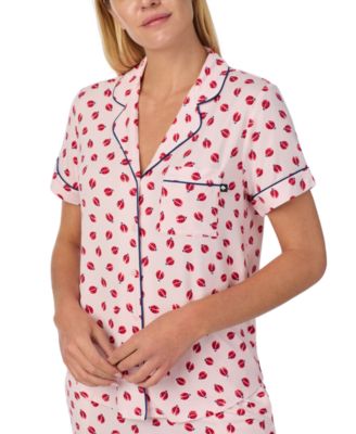 Sleepwear Short-Sleeve Modal Jersey Notch Collar Boxer PJ Set
